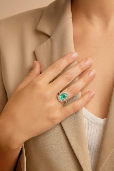 Paraiba Tourmaline and Diamond Ring