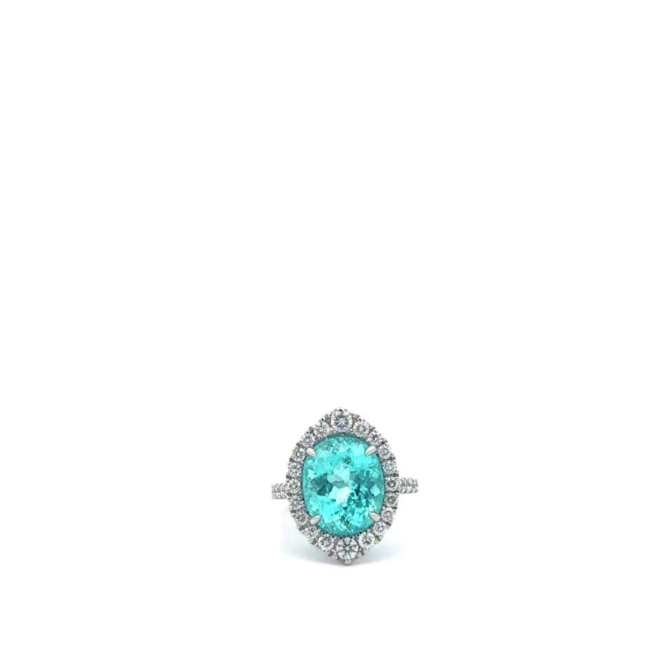 Paraiba Tourmaline and Diamond Ring