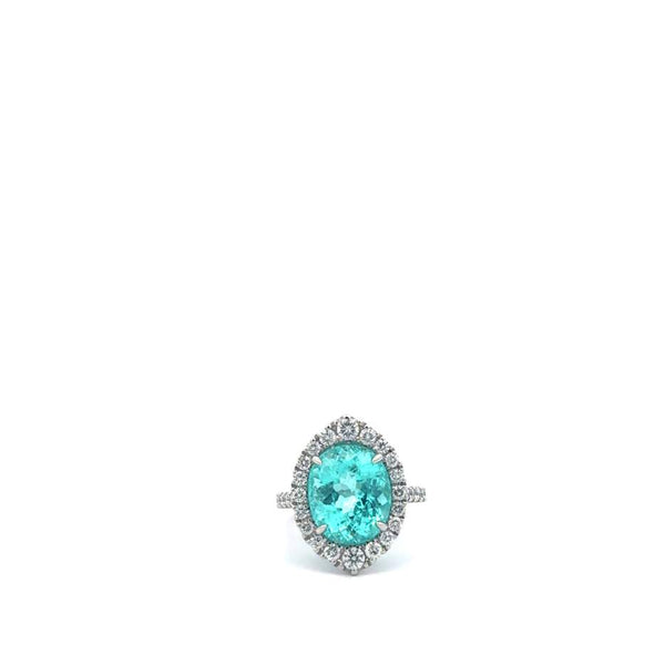 Paraiba Tourmaline and Diamond Ring