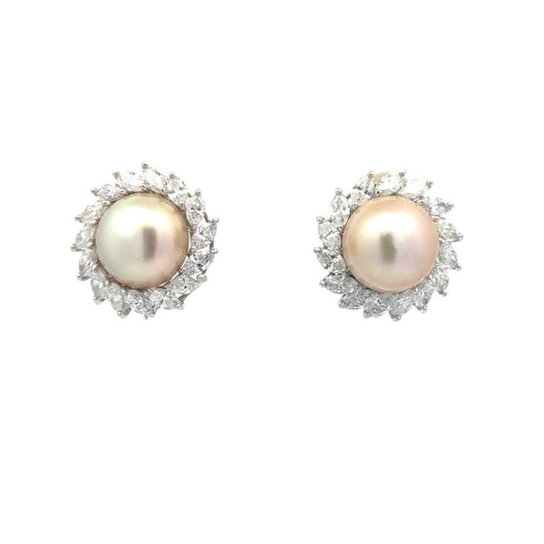 Pearl and Diamond Earrings