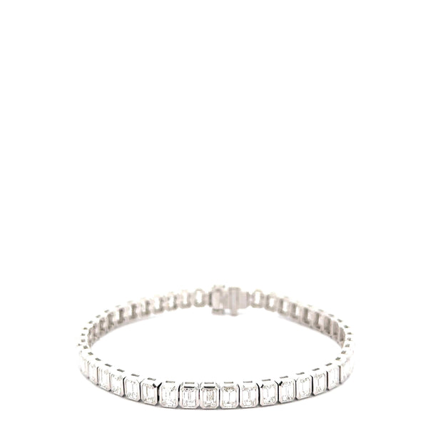 Bezel Set Emerald Cut Tennis Bracelet