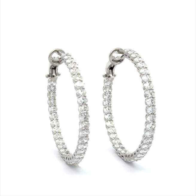 Oval Cut Diamond Hoops