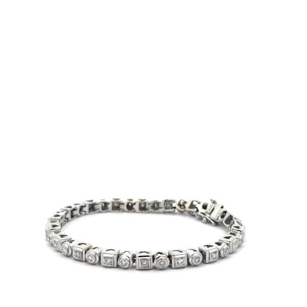 Mixed Shape Diamond Tennis Bracelet