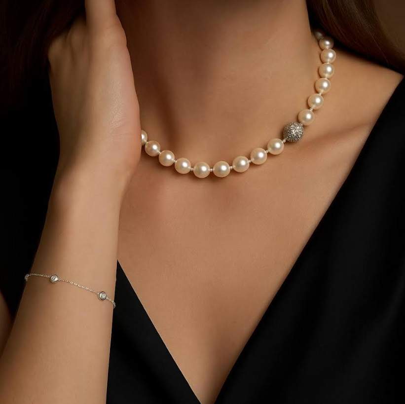 Tiffany & Co. Pearl and Diamond Necklace