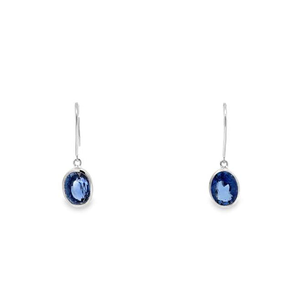 Oval Sapphire Drop Earrings