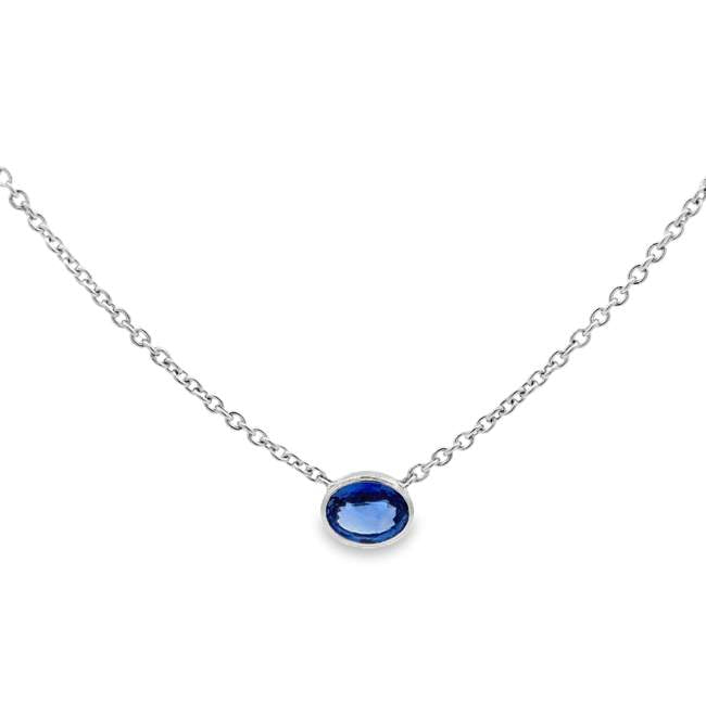 Bezel Set Sapphire Necklace