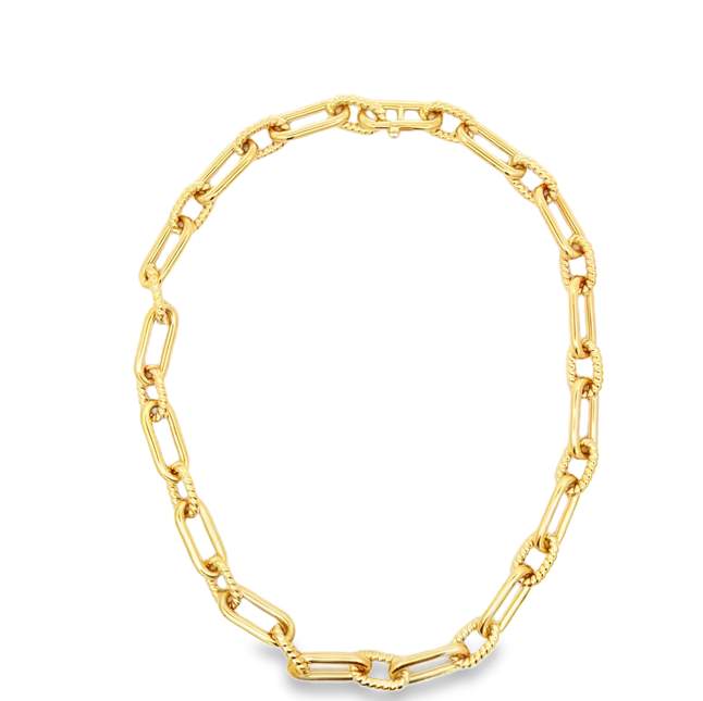 Platini Elongated Rolo Link Necklace Provident Jewelery