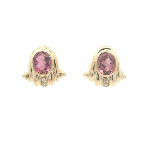 Cartier Pink Tourmaline and Diamond Earrings