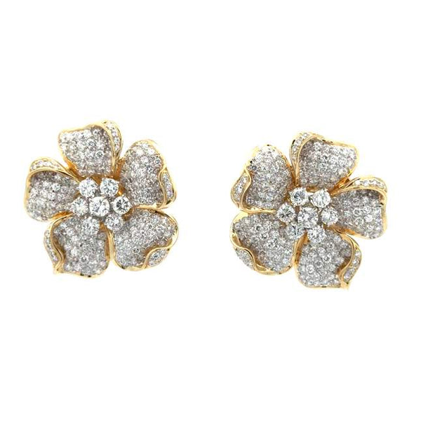 Diamond Flower Earring