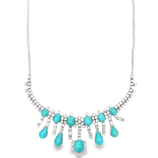 Turquoise and Diamond Necklace