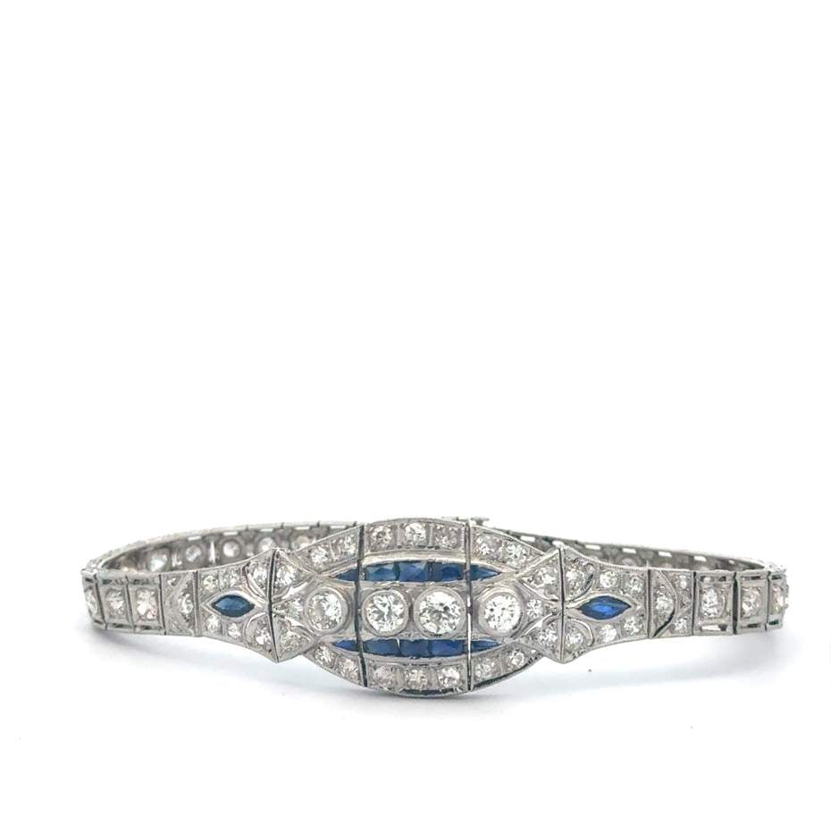 Diamond and Sapphire Deco Bracelet