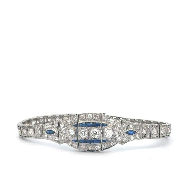 Diamond and Sapphire Deco Bracelet