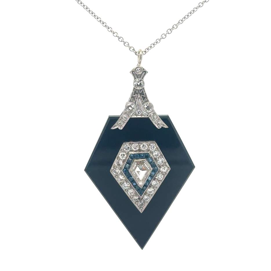 Diamond and Onyx Necklace