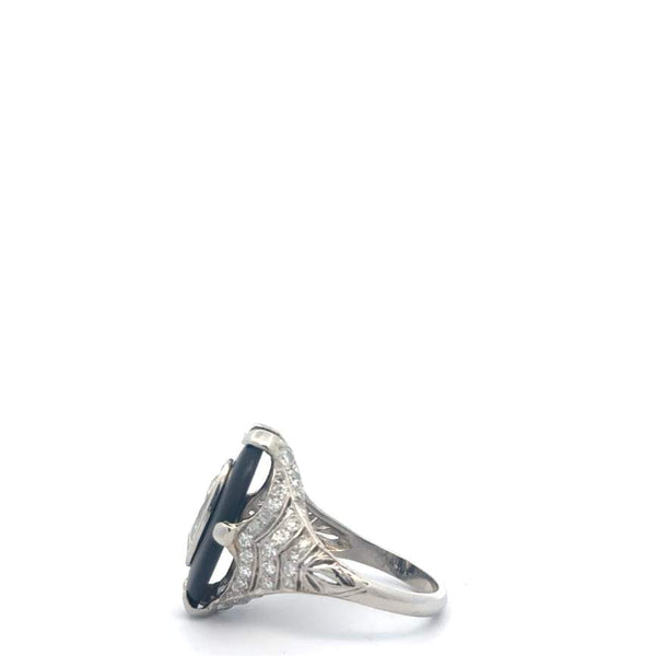 Onyx and Diamond Ring