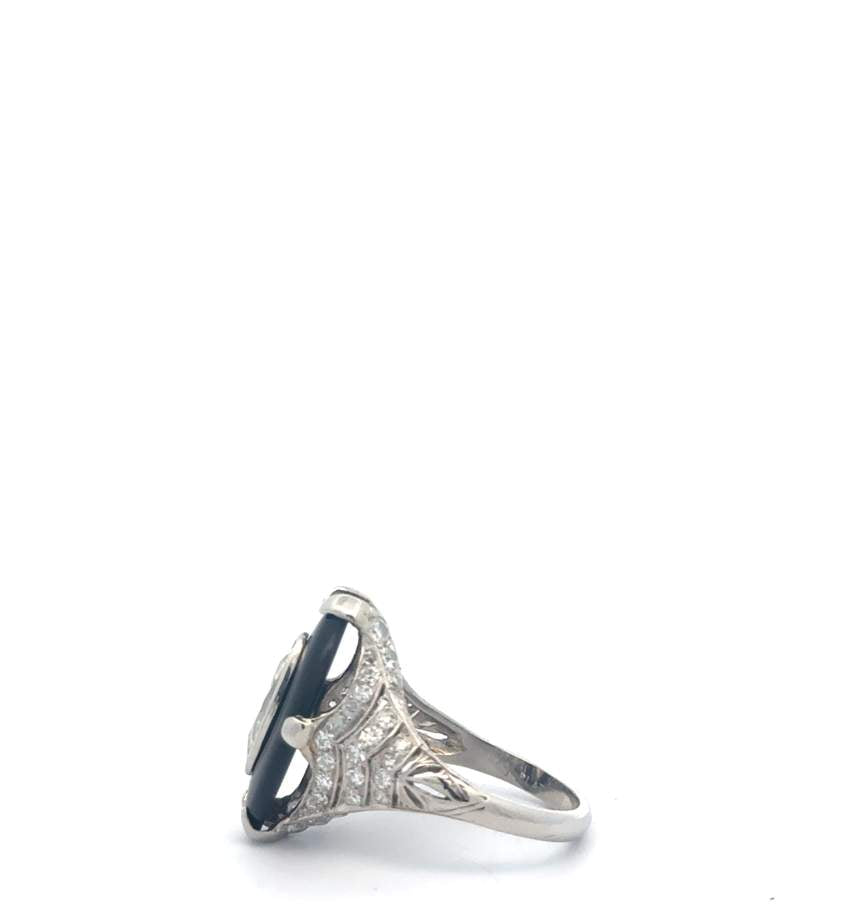 Onyx and Diamond Ring