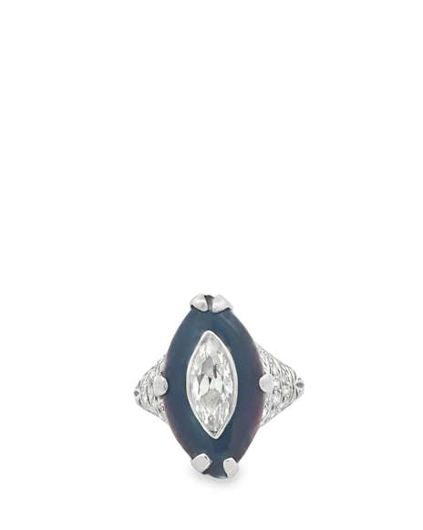 Onyx and Diamond Ring