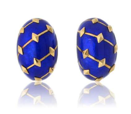 Tiffany & Co. Blue Enamel Earrings