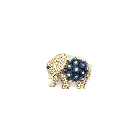 Sapphire and Diamond Elephant Pin