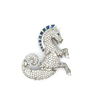 Diamond and Sapphire Horse Pin