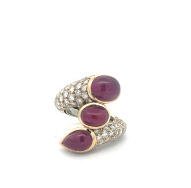 David Webb Ruby and Diamond Ring