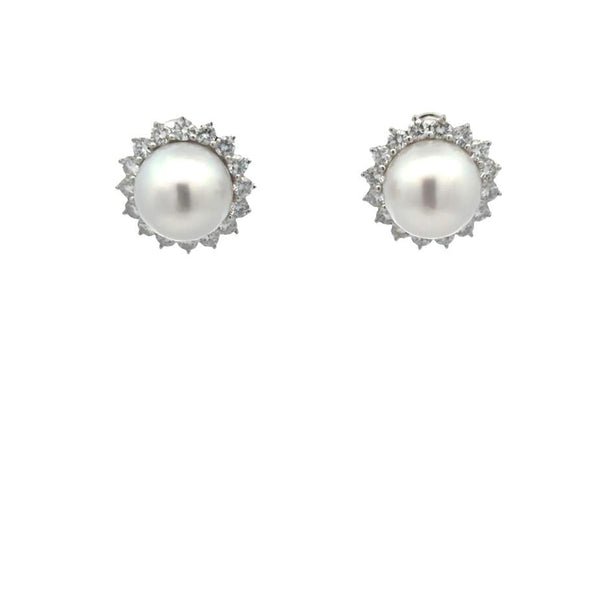 Pearl and Diamond Earrings