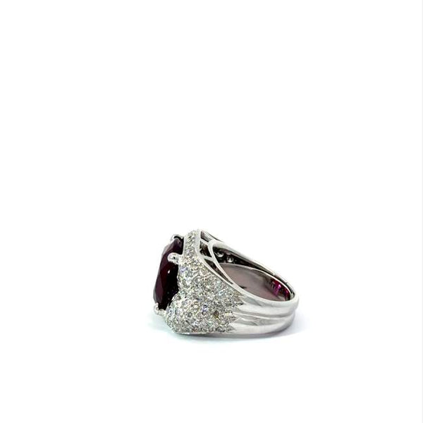 Rubellite and Diamond Ring
