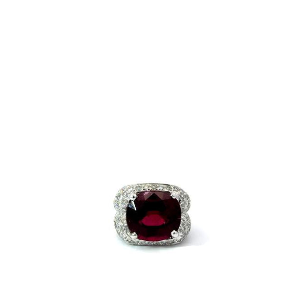 Rubellite and Diamond Ring