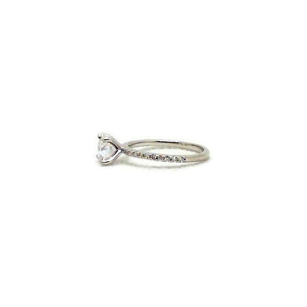 Round Brilliant Diamond Ring with Pave Band