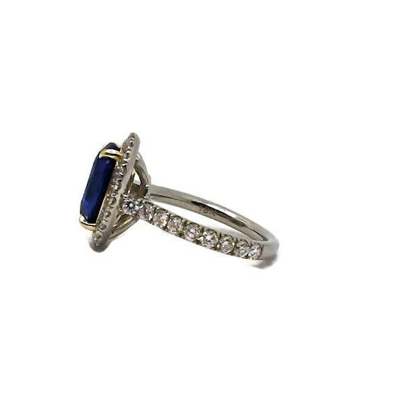 Blue Sapphire and Diamond Ring