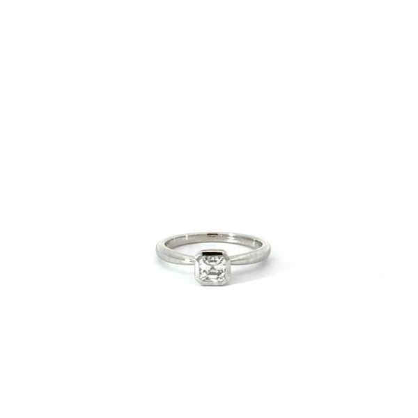 Bezel Set Asscher Cut Diamond Ring