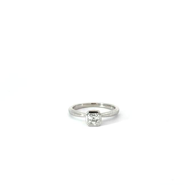 Bezel Set Asscher Cut Diamond Ring