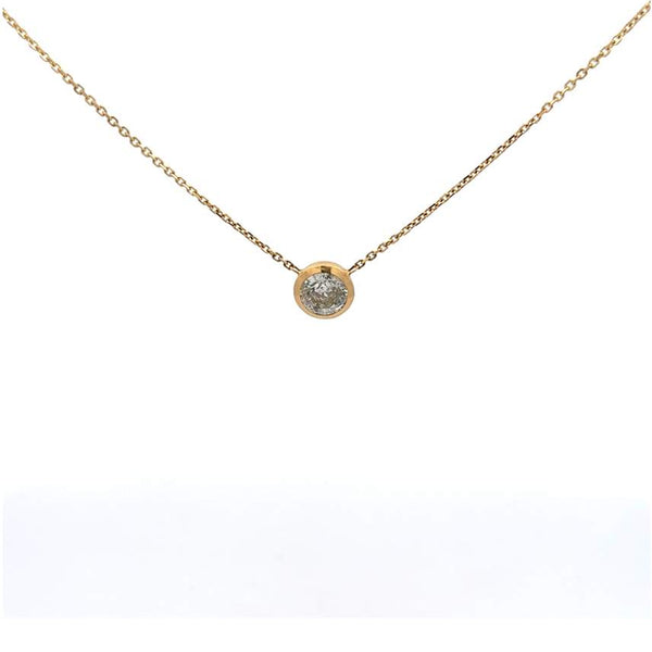 Bezel Set Round Diamond Necklace