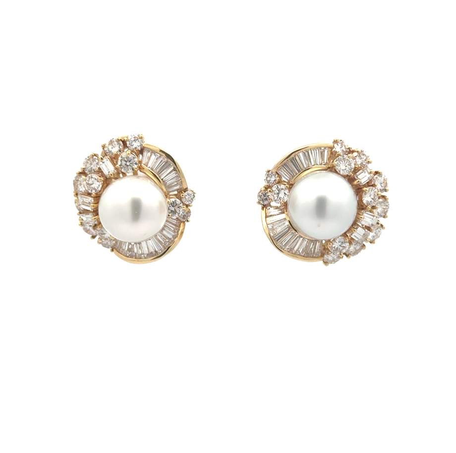 Pearl and Diamond Earrings