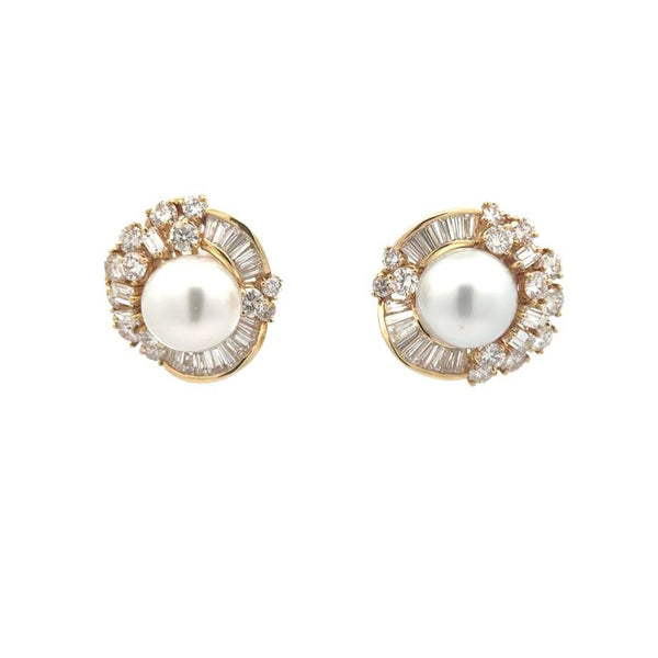 Pearl and Diamond Earrings