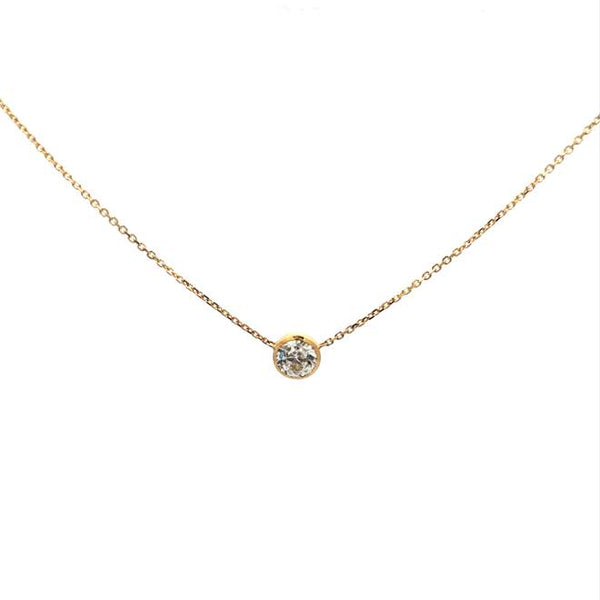 Round Brilliant Diamond Bezel Set Necklace