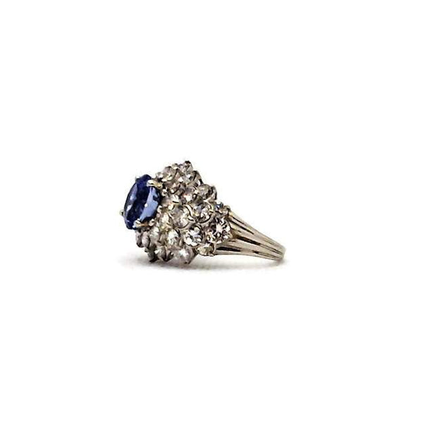 OVAL SAPPHIRE AND DIAMOND RING