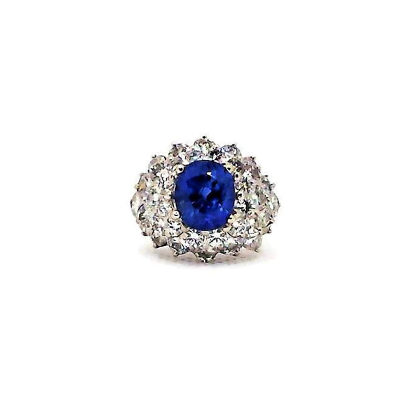 OVAL SAPPHIRE AND DIAMOND RING