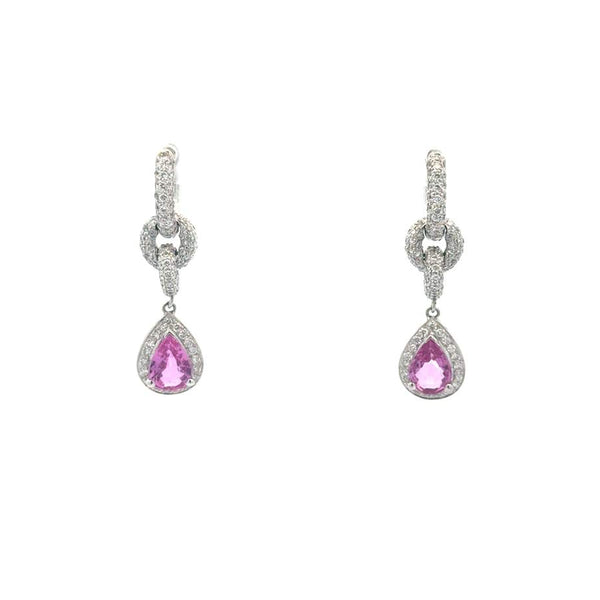 Pink Sapphire and Diamond Earrings