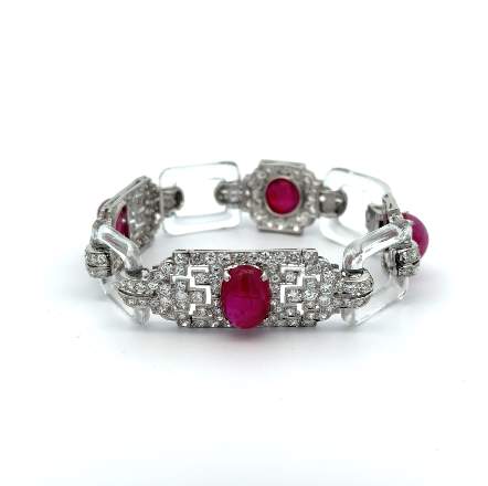 Rock Crystal, Ruby, and Diamond Bracelet