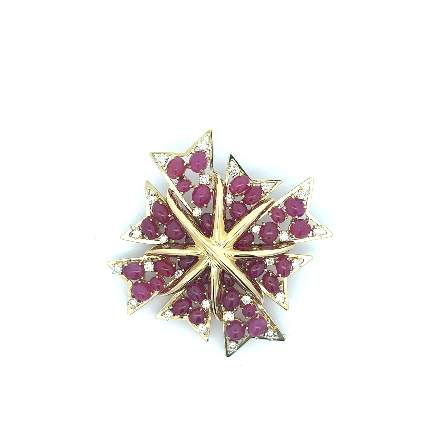 Verdura Garnet and Diamond Pin