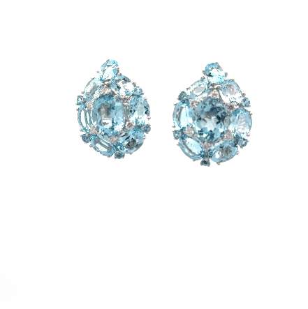 Blue Topaz and Diamond Earrings