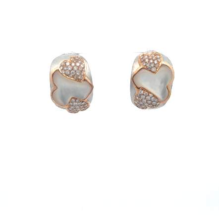 Mother of Pearl and Diamond Earrings