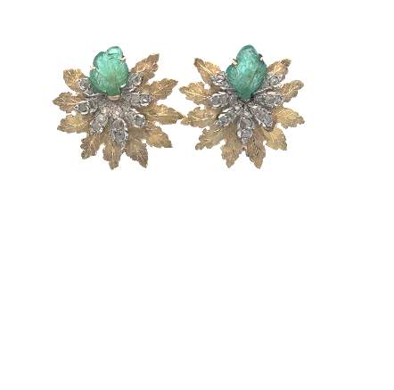 Buccellati Jade and Diamond Earrings