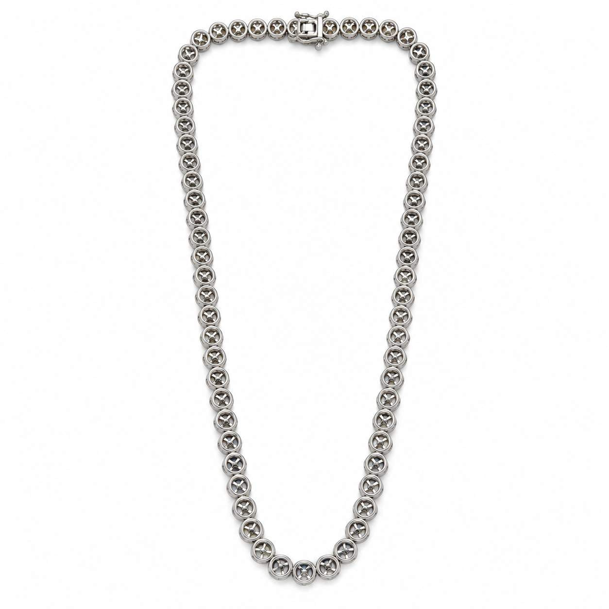 Platinum Diamond Tennis Necklace  26.23 Carats