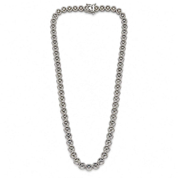 Platinum Diamond Tennis Necklace  26.23 Carats
