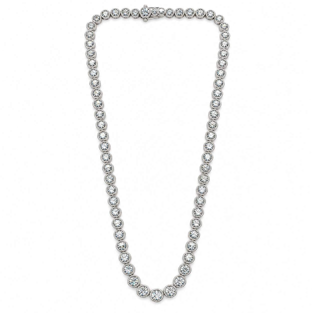 Platinum Diamond Tennis Necklace  26.23 Carats