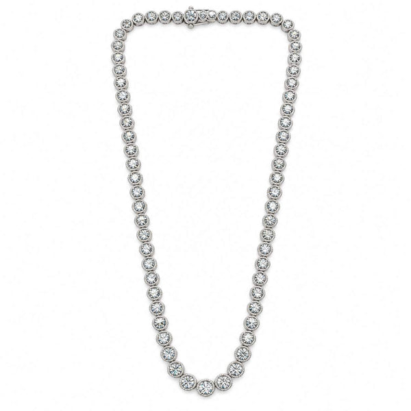 Platinum Diamond Tennis Necklace  26.23 Carats