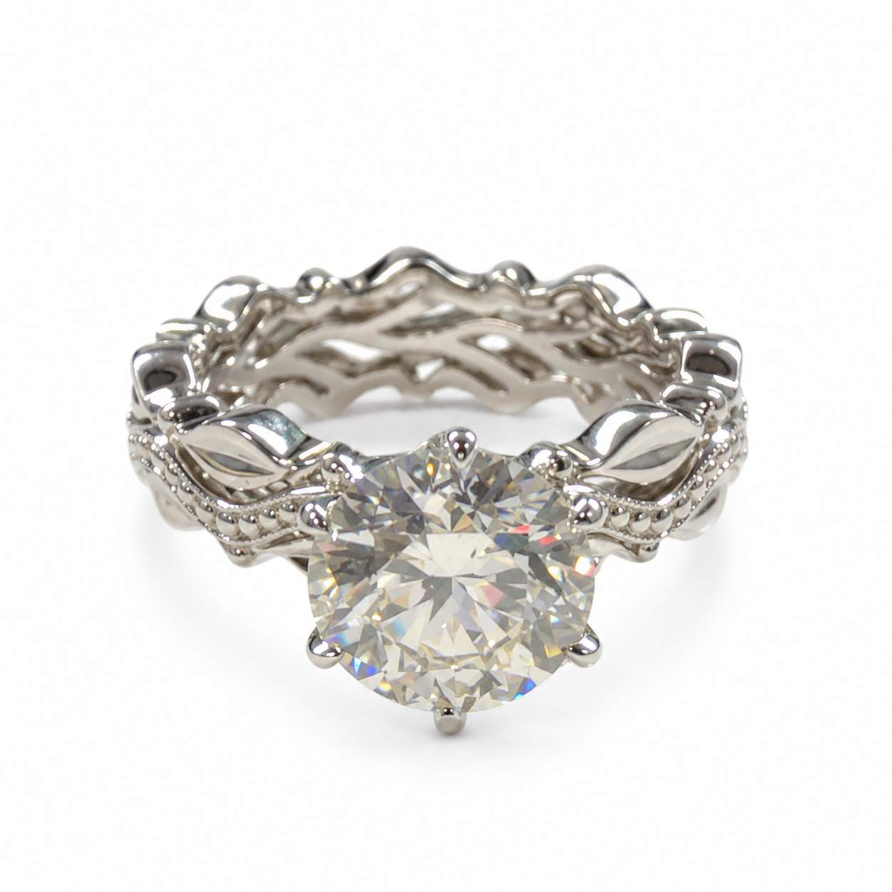 Platinum 5.50 Carat Round Brilliant Diamond Solitaire Ring