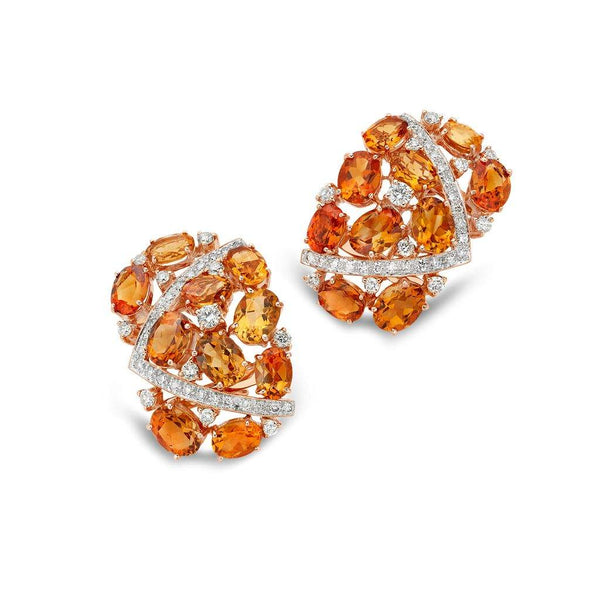 Citrine and Diamond Necklace and Earring Set