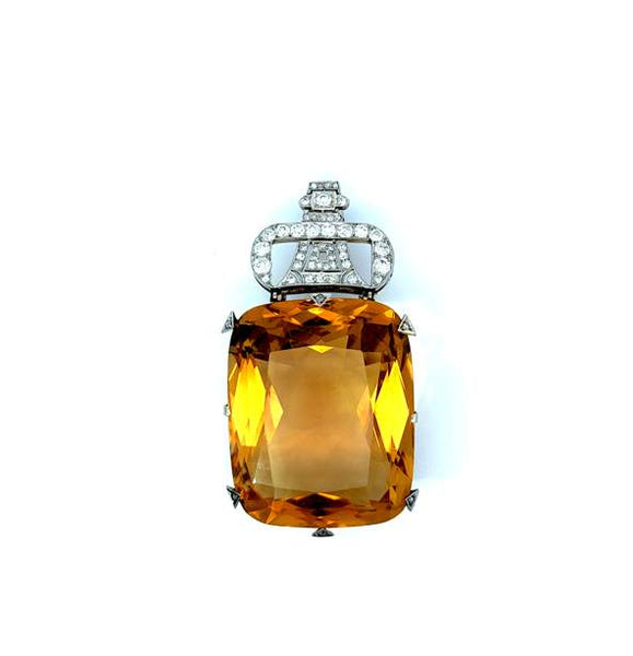 Citrine and Diamond Pendant